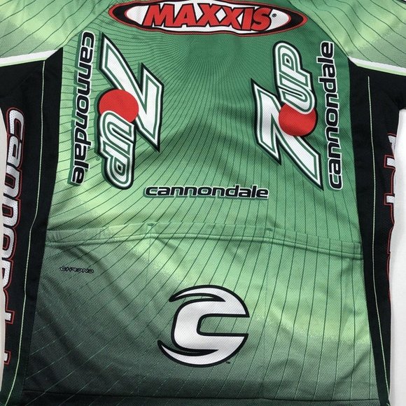 Cannondale 7UP Soda Men’s Cycling Bike Green Jersey Size Small Maxxis Ritchie - Picture 5 of 9